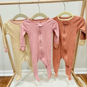 Cloud Island Kids Footies - Pink, Orange, and Cream